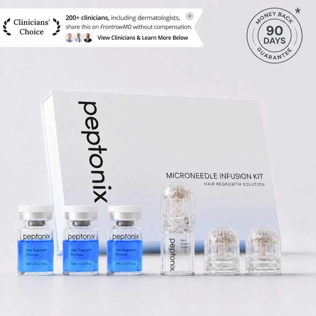 The competitor product kit: a blue microneedle infusion kit, the reference the clone is built from