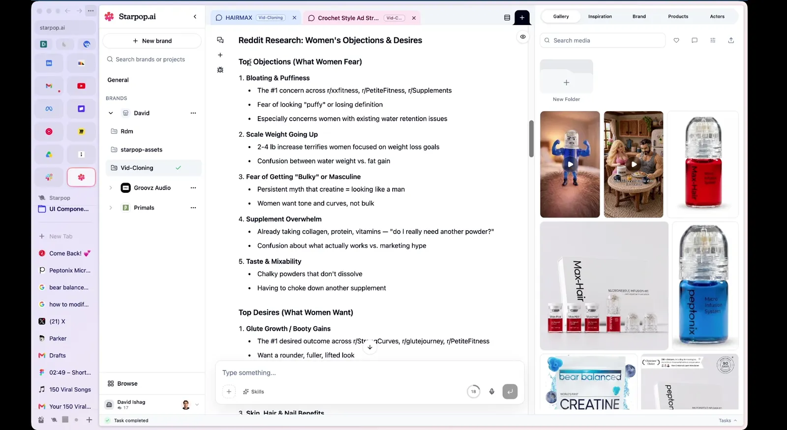 AI research output: top objections and top desires for the new buyer, pulled from real threads